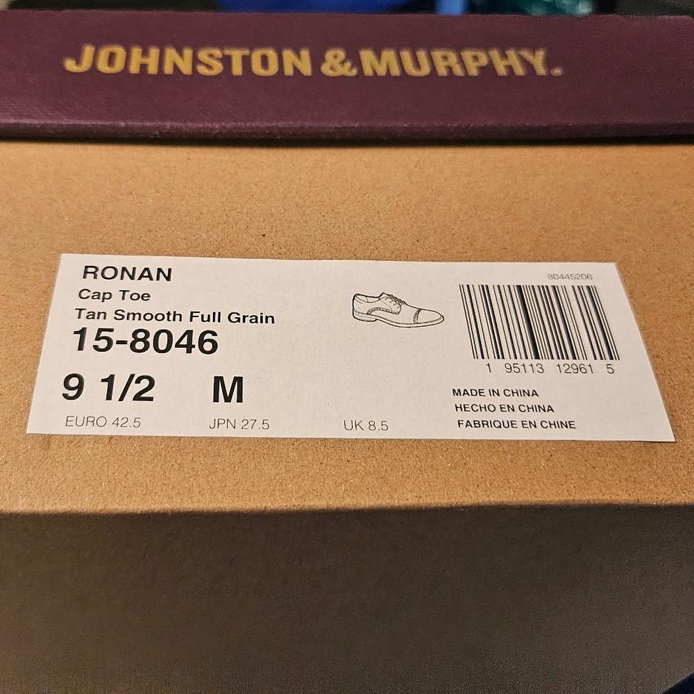 Tan Leather Ronan Cap Stone Men's Dress Shoes